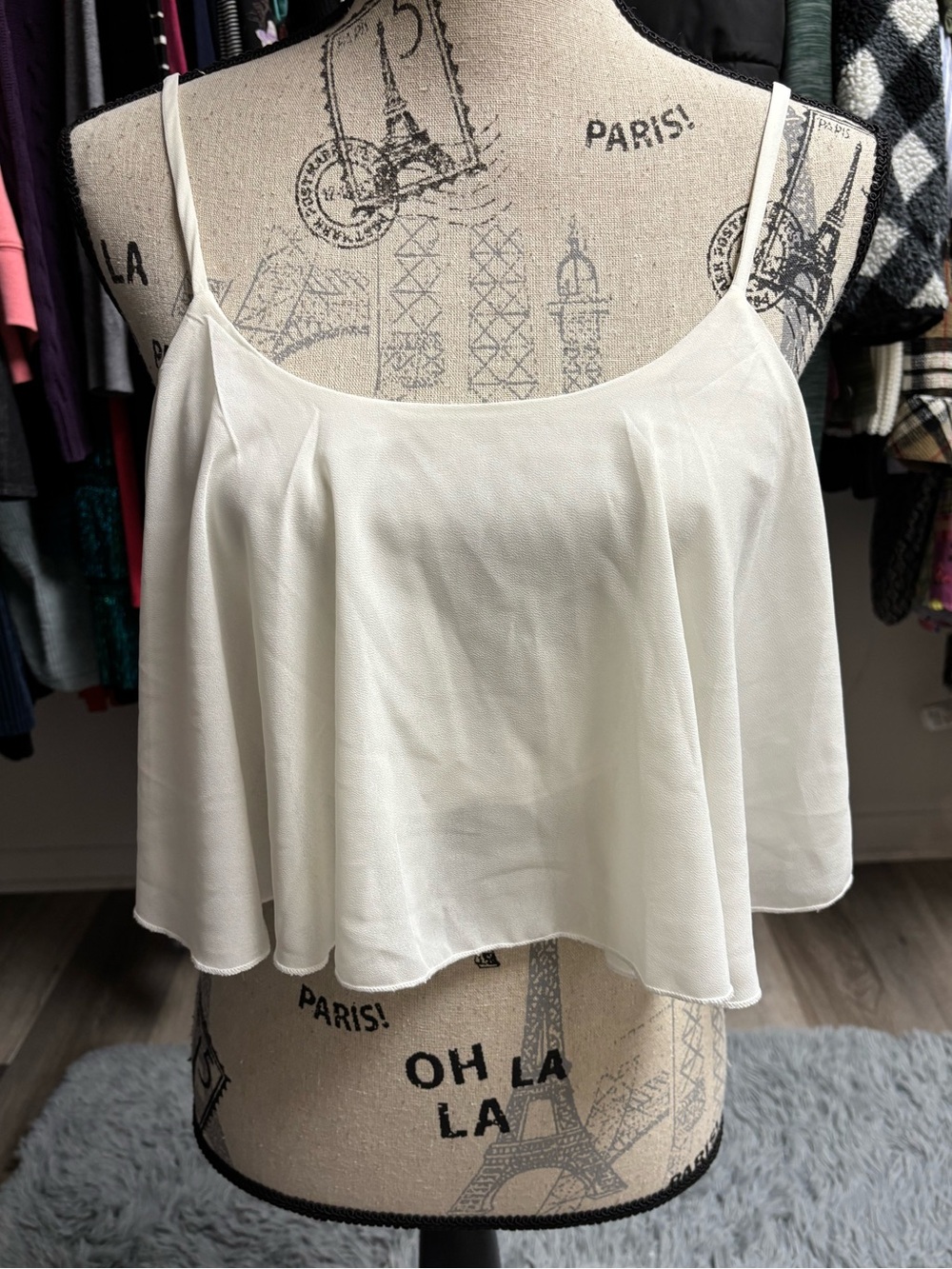 NWT Flowy Spaghetti-Strap Crop Top